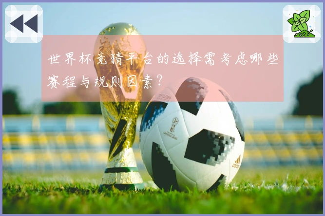 世界杯竞猜平台的选择需考虑哪些赛程与规则因素？