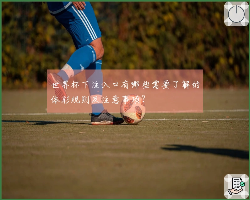 世界杯下注入口有哪些需要了解的体彩规则及注意事项？